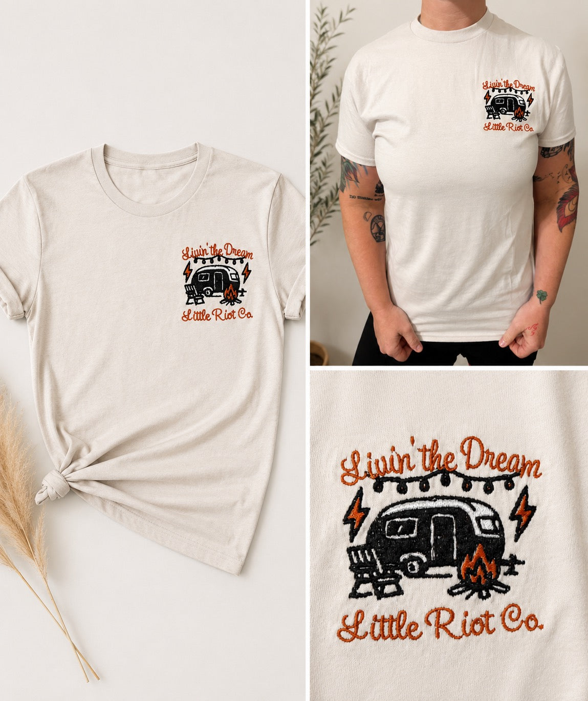 Livin' the Dream Embroidered Tee 🏕️🔥