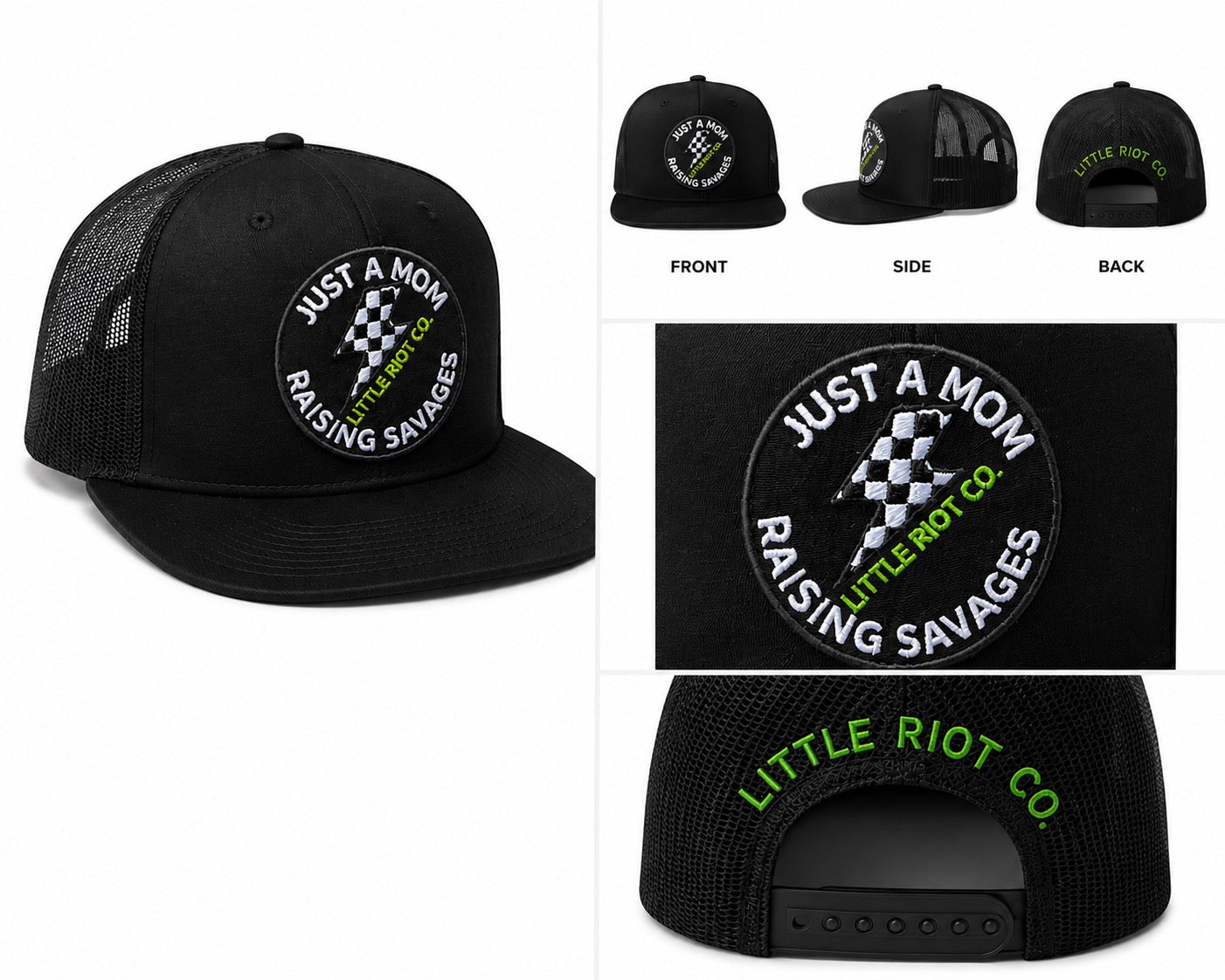 Just A Mom Raising Savages Trucker Hat – Little Riot Co.