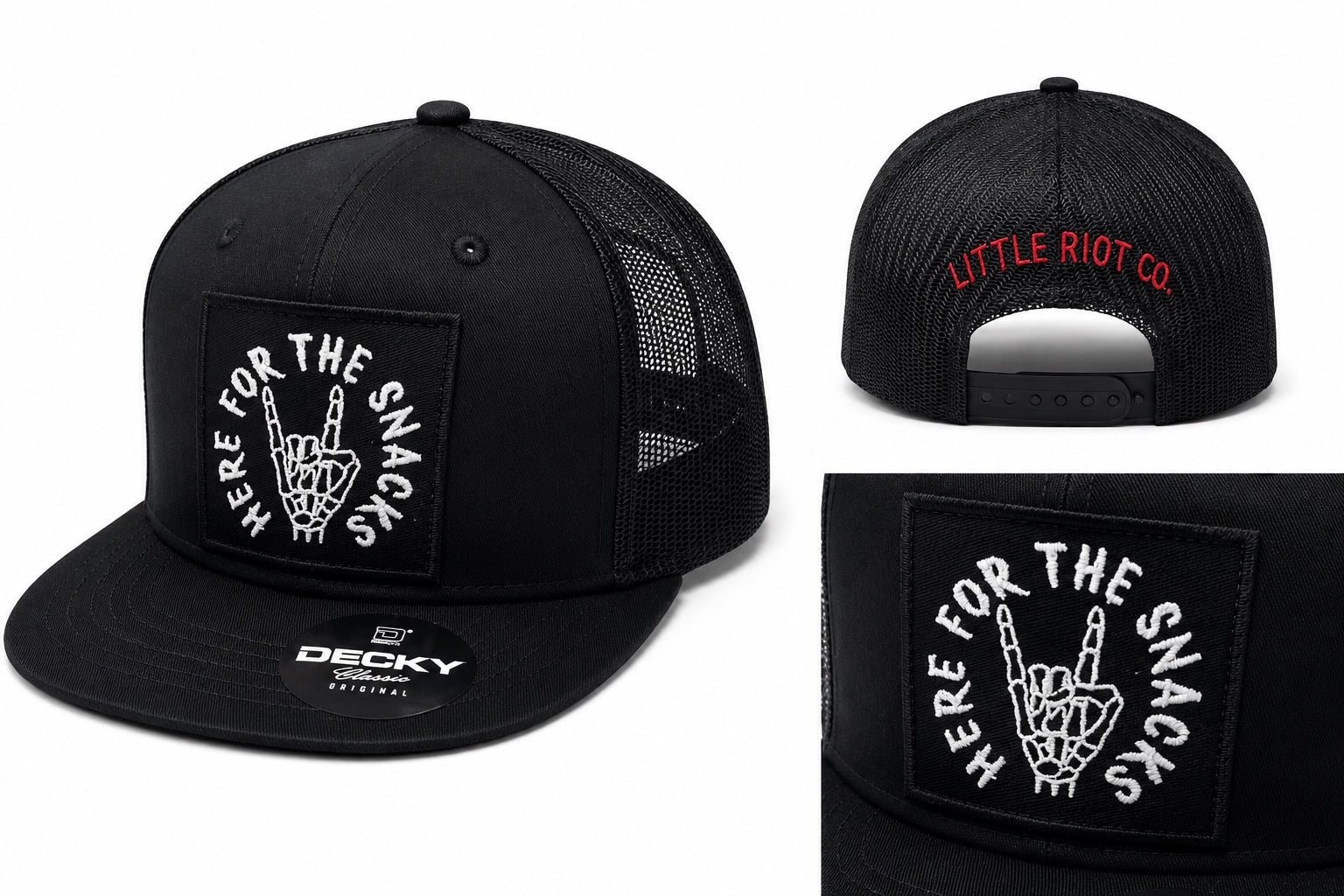 Here For The Snacks Trucker Hat 🖤🍟