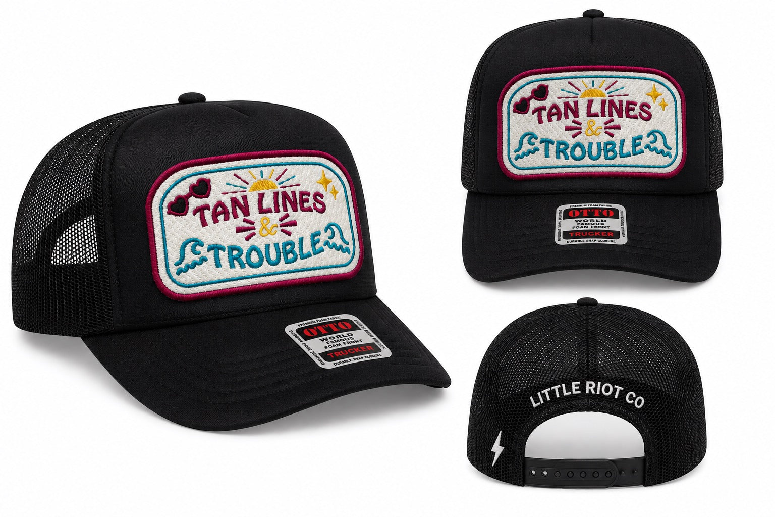 ☀️ TAN LINES & TROUBLE TRUCKER HAT ☀️