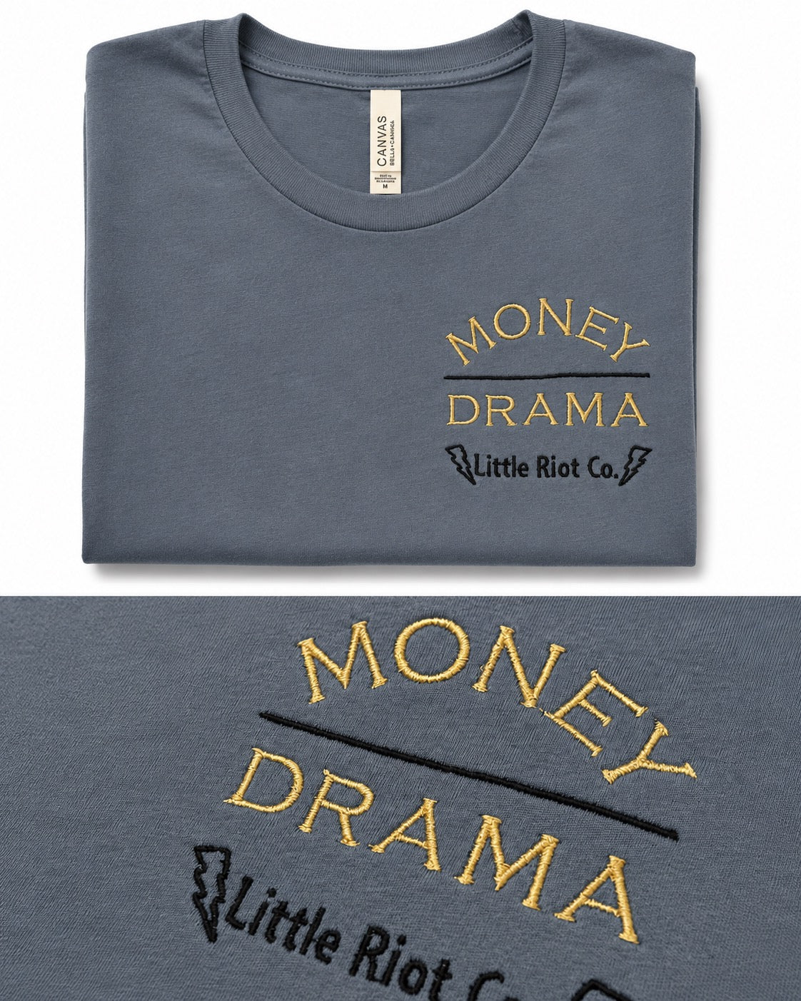 💸 Money Over Drama Embroidered Tee ⚡