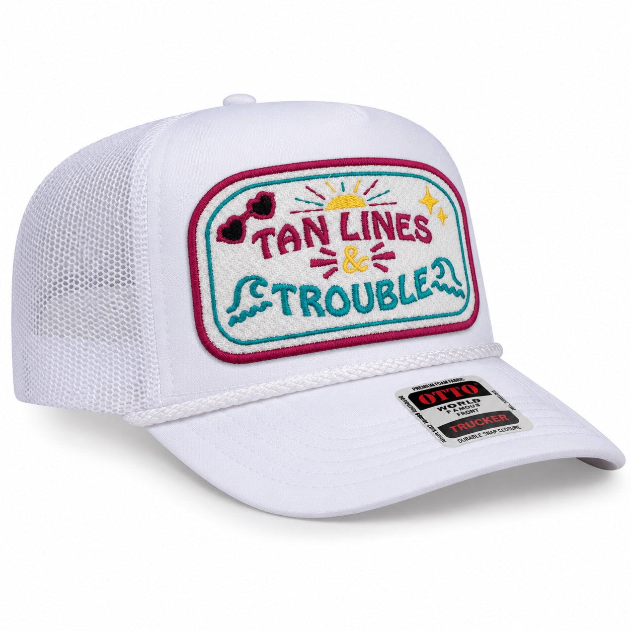 ☀️ TAN LINES & TROUBLE TRUCKER HAT ☀️
